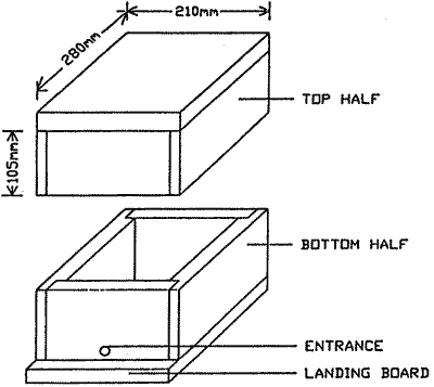 Drawing of hive box for native bees